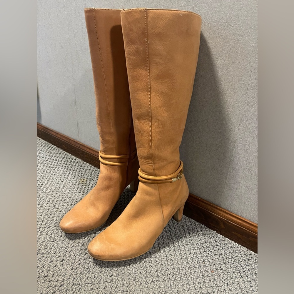 Ecco leather boots with heel, size 39, lightly worn